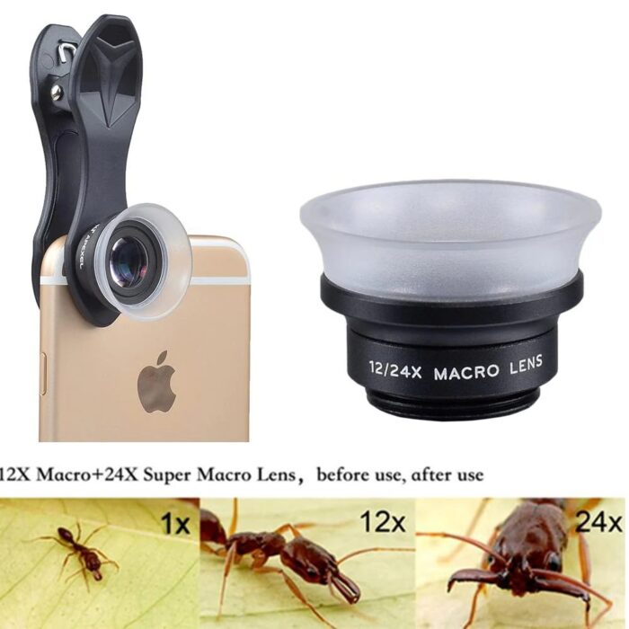 Apexel  2 in 1 Macro Lens 12x/24x მაკრო ლინზა - Image 5