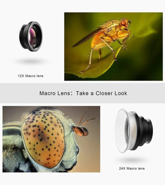Apexel  2 in 1 Macro Lens 12x/24x მაკრო ლინზა - Image 8