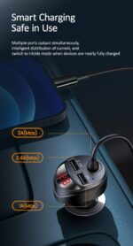 USAMS C22 3,4A 3IN1 Spring Cable მანქანის დამტენი - Image 4