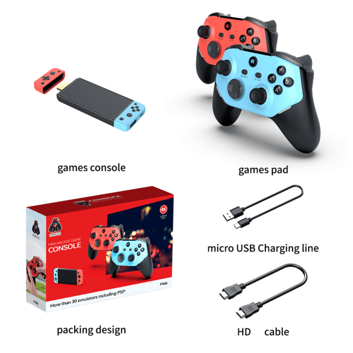 M66 Game Stick 4K სათამაშო კონსოლი 20,000 თამაშით - Image 4