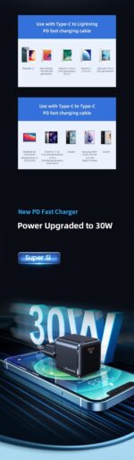 T45 USAMS 30W Mini PD Fast Charger სწრაფი დამტენი - Image 4