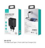 USAMS T54 40W Type-C Ports Fast Charger სწრაფი დამტენი - Image 4