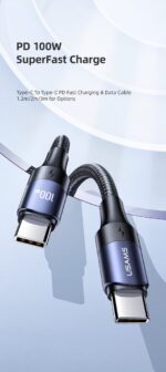 USAMS U71 Type-C To Type-C 100W PD 2m დამტენი კაბელი - Image 7