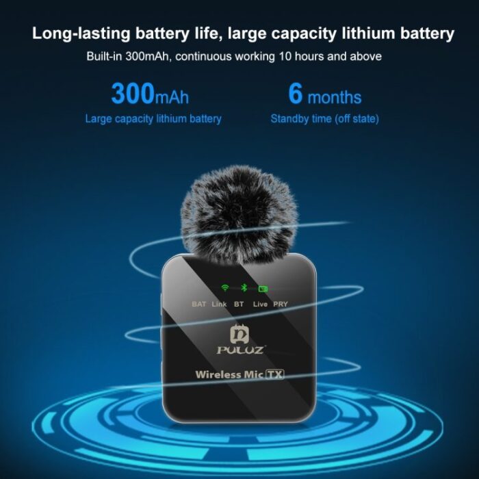 Puluz Wireless Microphone 2x უსადენო სამკერდე მიკროფონი - Image 7