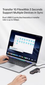 US-SJ578 USAMS 5in1 Type-C მულტიფუნქციური ჰაბი - Image 2