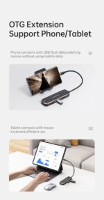 US-SJ578 USAMS 5in1 Type-C მულტიფუნქციური ჰაბი - Image 3