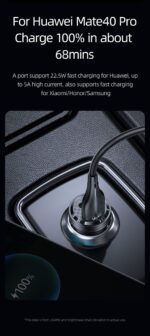 USAMS C35 45W მანქანის დამტენი Type-C და USB პორტით - Image 2