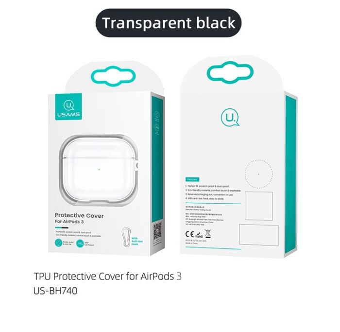 US-BH740 TPU Airpod 3 -ის დამცავი ქეისი გამჭირვალე - Image 5