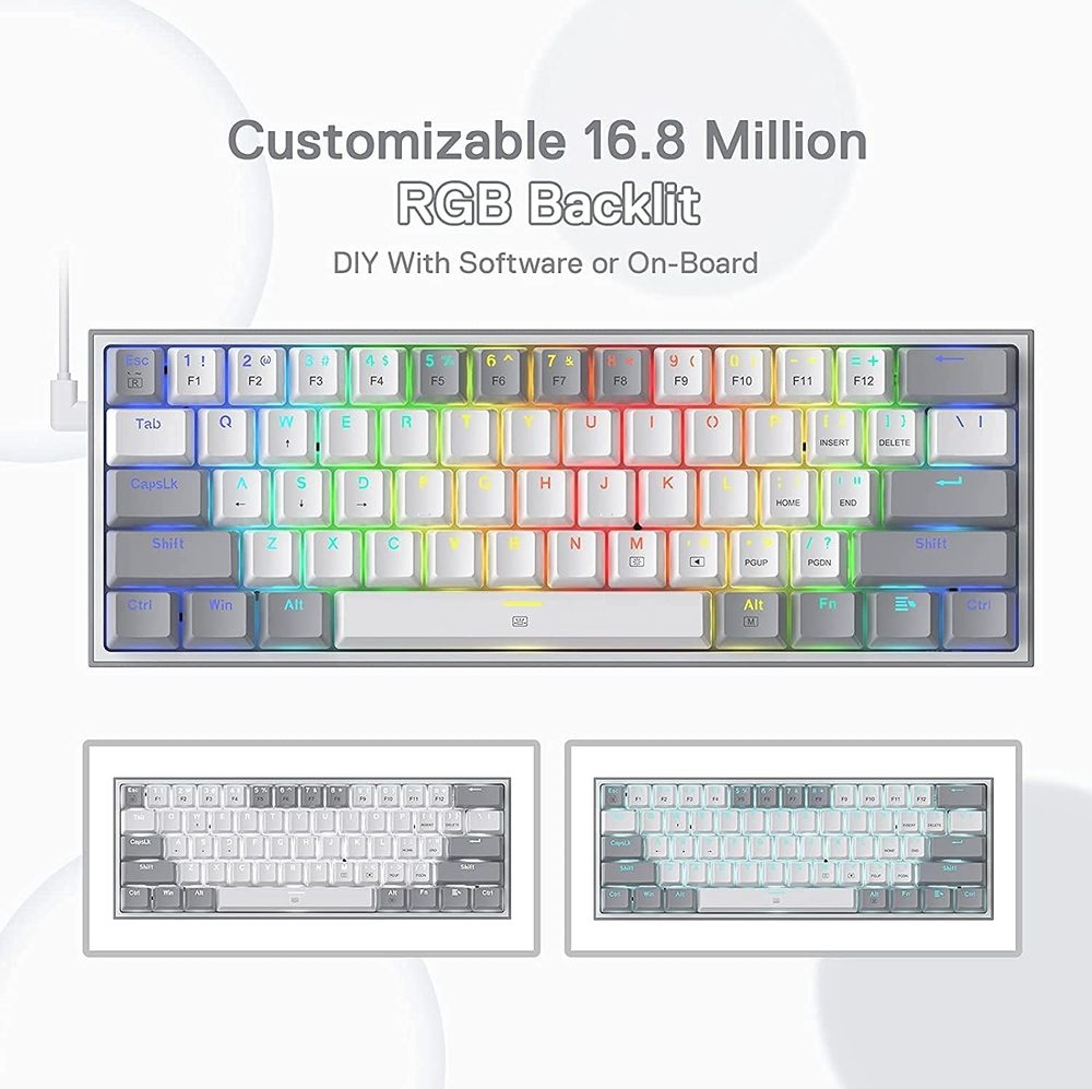 მექანიკური კლავიატურა Redragon K617-R Fizz Mechanical Gaming Keyboard მექანიკური კლავიატურა Redragon K617-R Fizz Mechanical Gaming Keyboard - Image 1