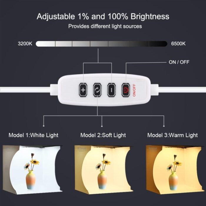 PULUZ Photo Lighting Studio 30x30 cm მინი ფოტოსტუდია - Image 5