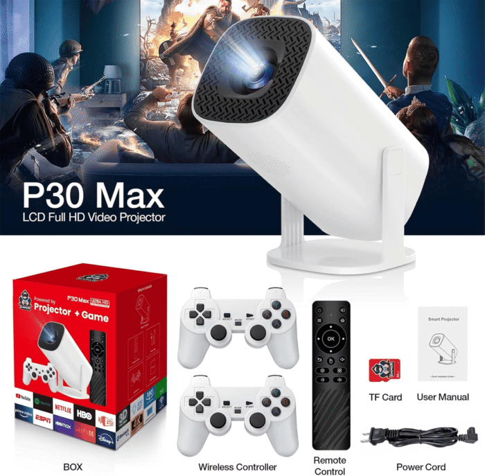 პროექტორი P30 MAX Projector With 2 Gamepads - Image 2