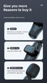 უსადენო სამკერდე მიროფონი K35 Pro Wireless Microphone - Image 3