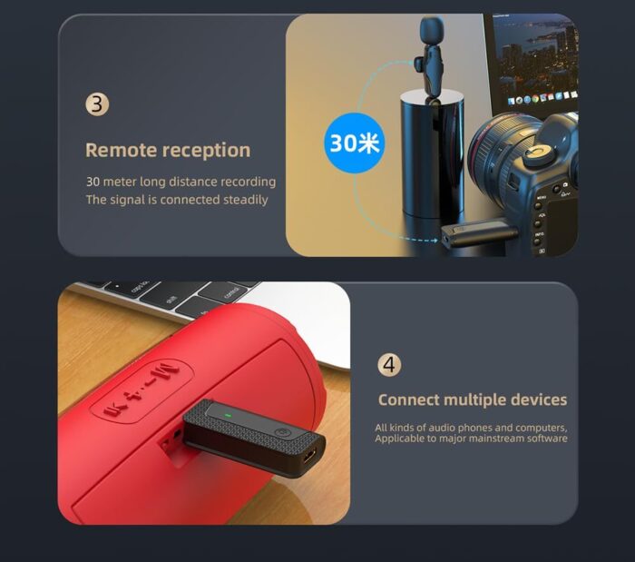 უსადენო სამკერდე მიროფონი K35 Pro Wireless Microphone - Image 4