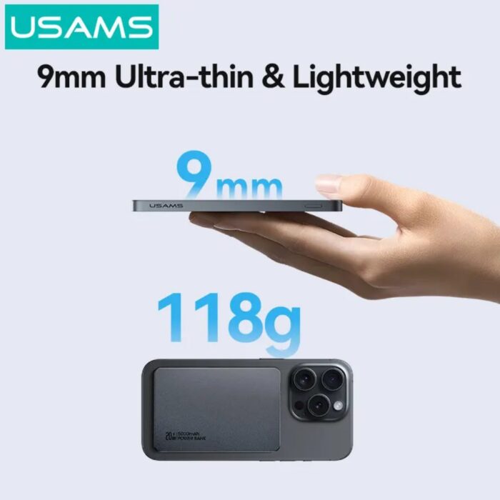 ფოვერ ბანკი USAMS CD231 Wireless power bank 5000mAh - Image 3