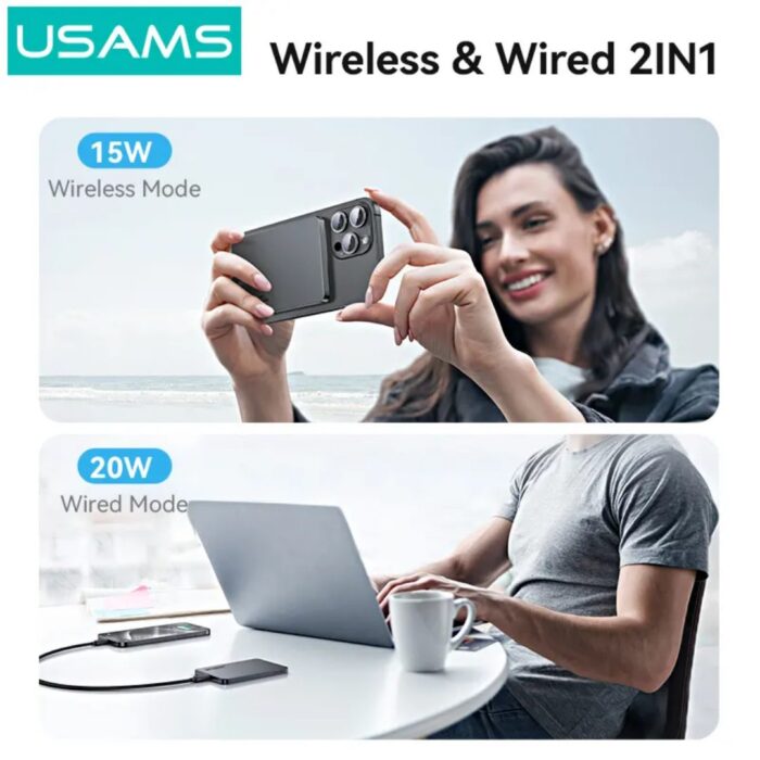 ფოვერ ბანკი USAMS CD231 Wireless power bank 5000mAh - Image 6