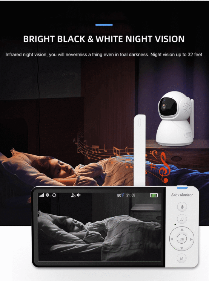 ძიძა კამერა Anhong ABM501 Baby monitor 5 Inch - Image 9