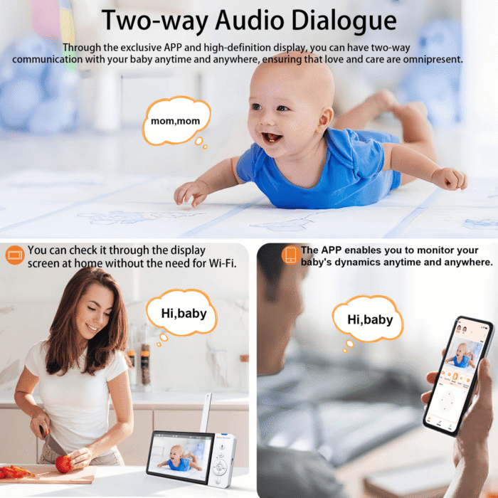 ძიძა კამერა Anhong ABM720 Baby monitor 5 inch - Image 4