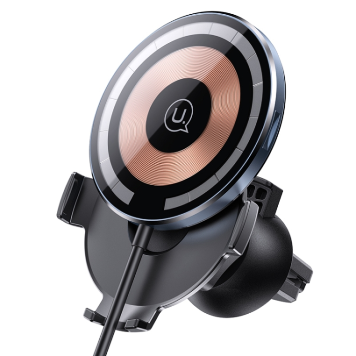 USAMS CD164 Transparent Magnetic Car Wireless Charger - Image 3