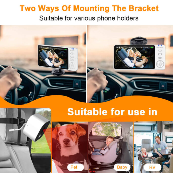 მანქანის ძიძა კამერა Anhong ABM950 Baby Car Camera Monitor - Image 7