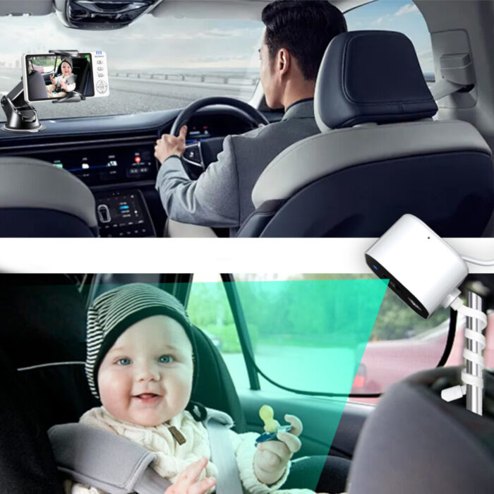 მანქანის ძიძა კამერა Anhong ABM950 Baby Car Camera Monitor - Image 10