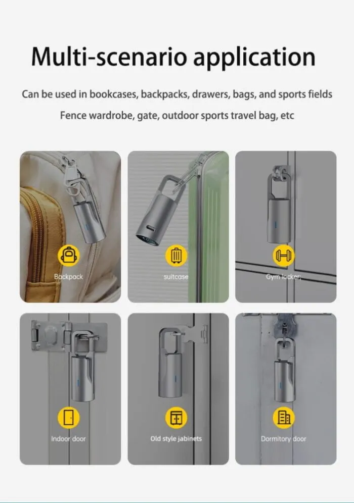 Rixiang Smart Fingerprint Padlock ჭკვიანი ბიომეტრიული ბოქლომი - Image 3