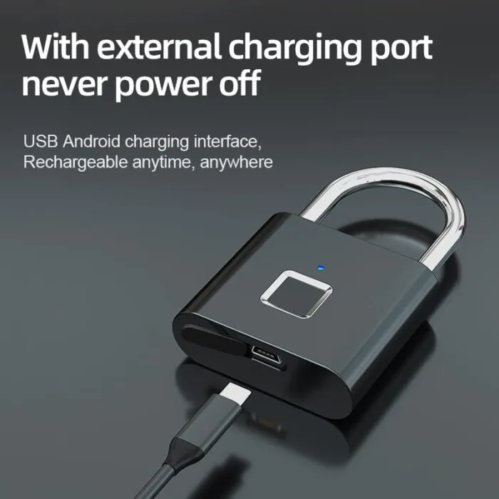 Rixiang Smart Fingerprint Padlock ჭკვიანი წყალგაუმტარი ბოქლომი თითის ანაბეჭდით - Image 2