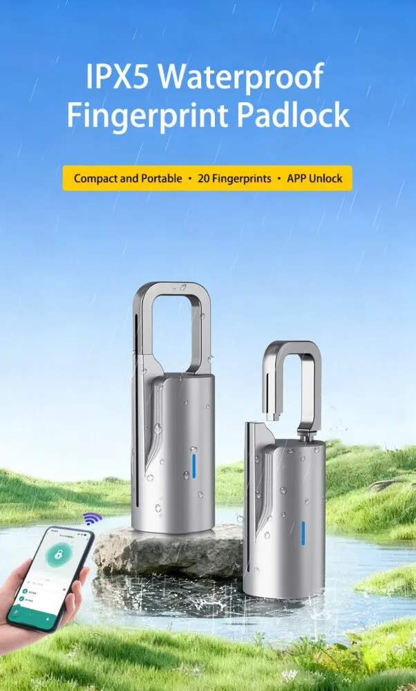 Rixiang Smart Fingerprint Padlock ჭკვიანი ბიომეტრიული ბოქლომი - Image 4