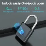 Rixiang Smart Fingerprint Padlock ჭკვიანი წყალგაუმტარი ბოქლომი თითის ანაბეჭდით - Image 3