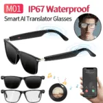 M01 Smart AI Glasses – ჭკვიანი სათვალე, Bluetooth აუდიოთი, Hands-Free ზარებითა და Anti-Blue Light დაცვით (IP67)