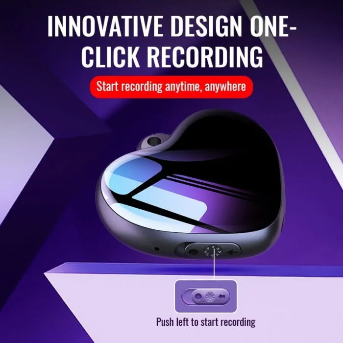 Q66  ფარული ხმის ჩამწერი (Voice Control Recording heart) 16GB - Image 2