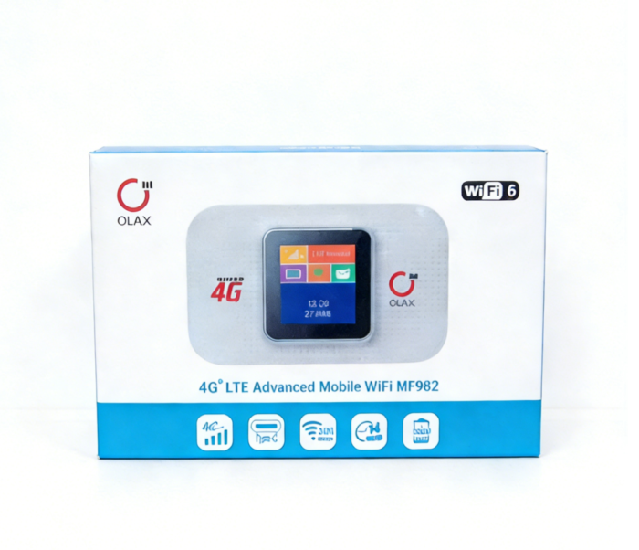 პორტატული 4G LTE Wi-Fi როუტერი OLAX MF982 (SIM ბარათის სლოტით, LCD ეკრანით, 3000mAh) - Image 2