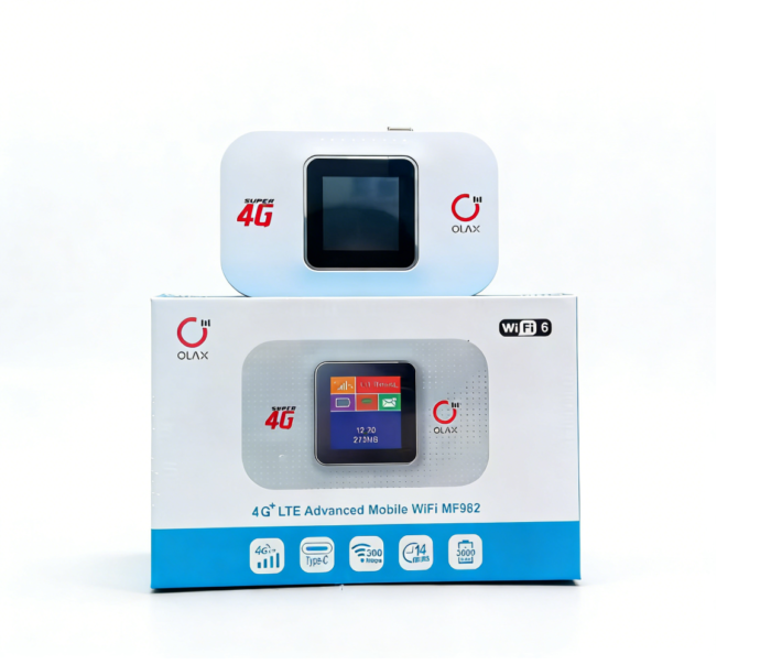 პორტატული 4G LTE Wi-Fi როუტერი OLAX MF982 (SIM ბარათის სლოტით, LCD ეკრანით, 3000mAh) - Image 3