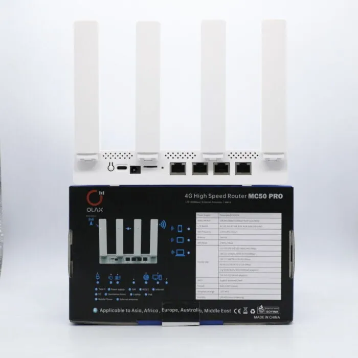 4G LTE Wi-Fi როუტერი OLAX MC50 PRO Cat4 (SIM სლოტით, 4 ანტენით, RJ45 LAN/WAN) - Image 3