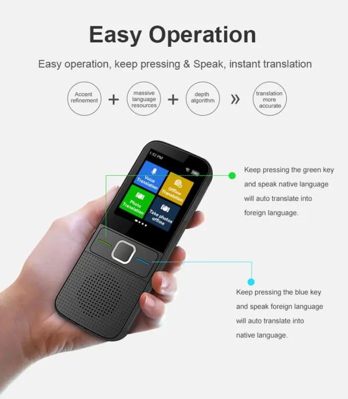AI Translator T10 – პორტატული მრავალენოვანი მთარგმნელი - Image 2