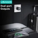 USAMS CC261 20W GaN Mini 2C სწრაფი დამტენი ჩაშენებული Type-C კაბელით - Image 5