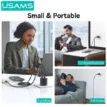 USAMS CC261 20W GaN Mini 2C სწრაფი დამტენი ჩაშენებული Type-C კაბელით - Image 2
